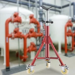 VEVOR Pipe Stand, V Head Pipe Stand Adjustable Height 28-52 Inch, 2500LBS Pipe Stands with Casters, Folding Portable Pipe Stands for 1/8 to 12 Inch Pipe Supporting