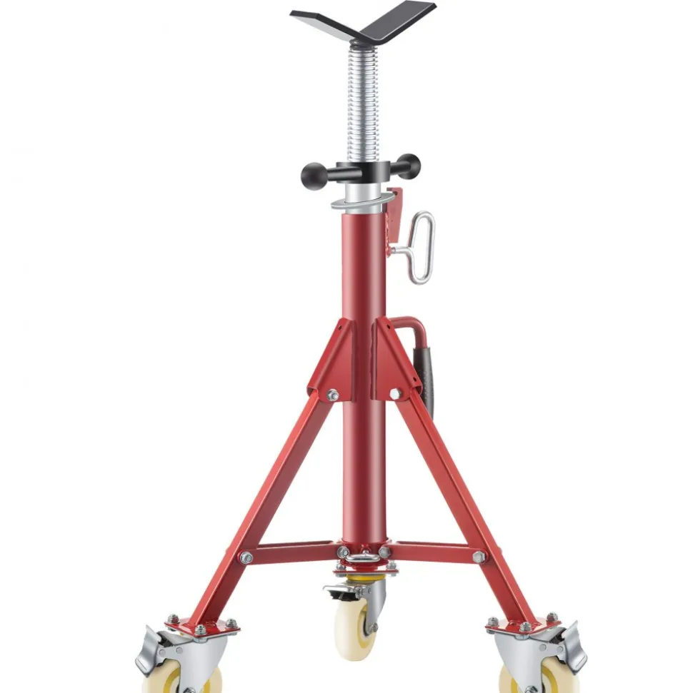 VEVOR Pipe Stand, V Head Pipe Stand Adjustable Height 28-52 Inch, 2500LBS Pipe Stands with Casters, Folding Portable Pipe Stands for 1/8 to 12 Inch Pipe Supporting