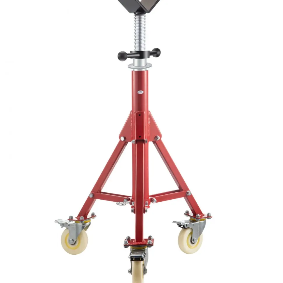 VEVOR Pipe Stand, V Head Pipe Stand Adjustable Height 28-52 Inch, 2500LBS Pipe Stands with Casters, Folding Portable Pipe Stands for 1/8 to 12 Inch Pipe Supporting