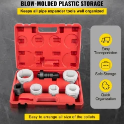 VEVOR Pipe Stretcher Kit, Exhaust Pipe Stretcher Kit 1-5/8" to 4-1/4", Exhaust Pipe Expander Kit for Tail Pipe Tube, Exhaust Pipe Expander Tool with Storing Case, 7 Pcs Pipe Expander, Exhaust Stretc