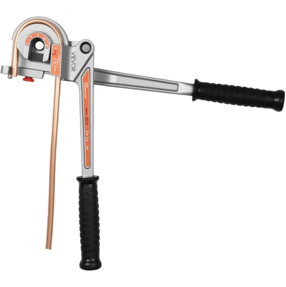 VEVOR Pipe Tube Bender, 1/4", 3/8", 1/2" (12.7mm) OD, 3 in 1 Manual Level Tube Bender, 180° Copper Aluminum Pipes Bending Tool for Automotive Repair, HVAC Air Conditioning