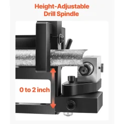 VEVOR Pipe Tube Notcher, 1/2 to 3-inch Tubing Notcher with 0 to 50° Adjustable Angle, Pipe and Tube Notching Tool for Repair Shops, Home Projects, Metalworking