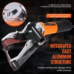 VEVOR Pipe Tube Polisher Sander, 1000W Pipe Belt Sander with 6 Variable Speeds 1100-3200rpm, Professional Belt Sander Grinding Machine with 3PCS Sanding Belts for Burnishing Finishing Rust Removal