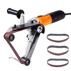 VEVOR Pipe Tube Polisher Sander, 1000W Pipe Belt Sander with 6 Variable Speeds 1100-3200rpm, Professional Belt Sander Grinding Machine with 3PCS Sanding Belts for Burnishing Finishing Rust Removal