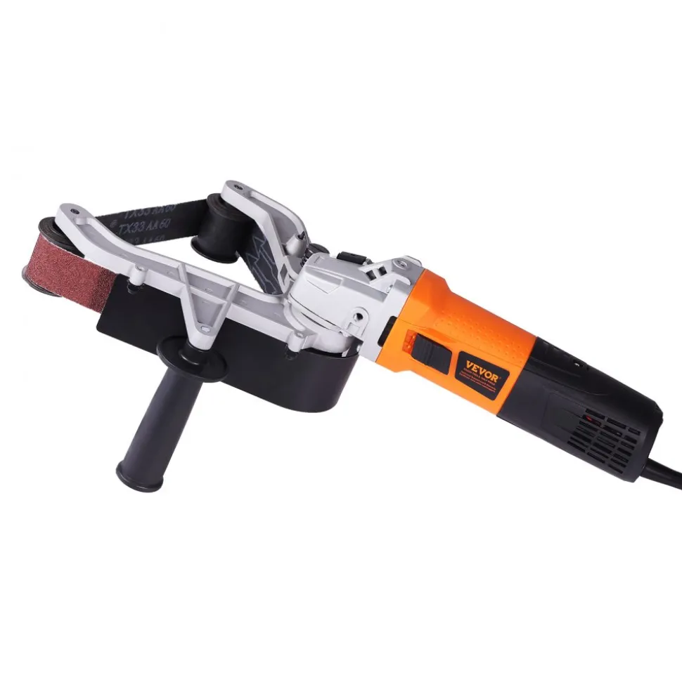 VEVOR Pipe Tube Polisher Sander, 1000W Pipe Belt Sander with 6 Variable Speeds 1100-3200rpm, Professional Belt Sander Grinding Machine with 3PCS Sanding Belts for Burnishing Finishing Rust Removal