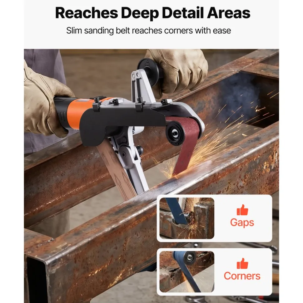 VEVOR Pipe Tube Polisher Sander, 1000W Pipe Belt Sander with 6 Variable Speeds 1100-3200rpm, Professional Belt Sander Grinding Machine with 100PCS Sanding Belts for Burnishing Finishing Rust Removal