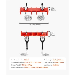 VEVOR Pipe Welding Vise, 1/2" to 8" Pipe Welding Clamp with Dual Chains & Crank Handles, Heavy-Duty Cast Iron Welding Vise for a Variety of Pipes