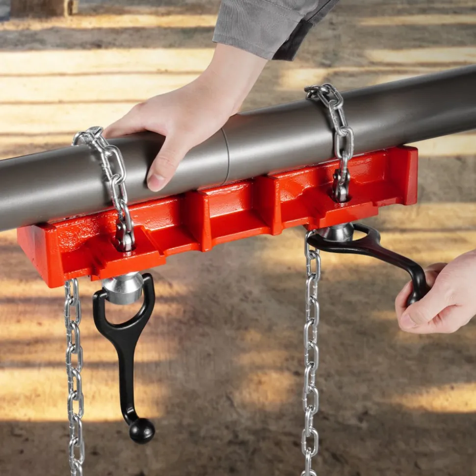 VEVOR Pipe Welding Vise, 1/2" to 8" Pipe Welding Clamp with Dual Chains & Crank Handles, Heavy-Duty Cast Iron Welding Vise for a Variety of Pipes