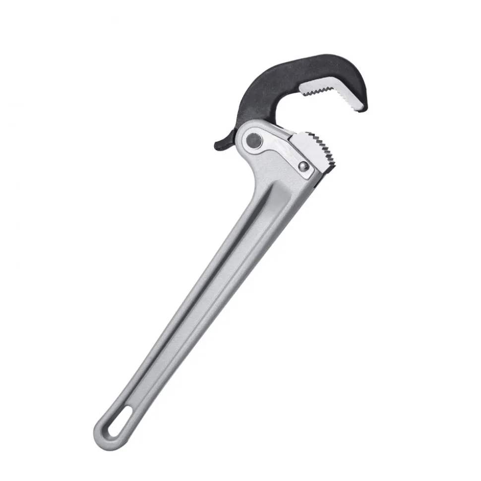 VEVOR Pipe Wrench, 14" Aluminum Straight Pipe Wrench, Automatic Jaw Adjustment, Adjustable Plumbing Wrench, Easy to Carry, Ergonomic Handle, Hangable Design, for Water Pipes, Automotive Repairs