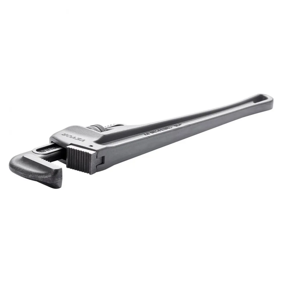 VEVOR Pipe Wrench, 18" Aluminum Straight Pipe Wrench, Adjustable Plumbing Wrench, with High Strength Jaw and Ergonomic Handle, Easy to Carry, Hangable Design, for Water Pipes, Automotive Repairs