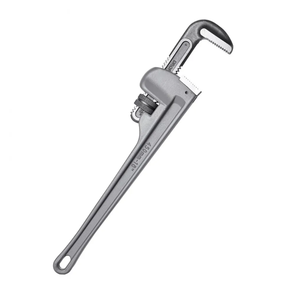 VEVOR Pipe Wrench, 18" Aluminum Straight Pipe Wrench, Adjustable Plumbing Wrench, with High Strength Jaw and Ergonomic Handle, Easy to Carry, Hangable Design, for Water Pipes, Automotive Repairs