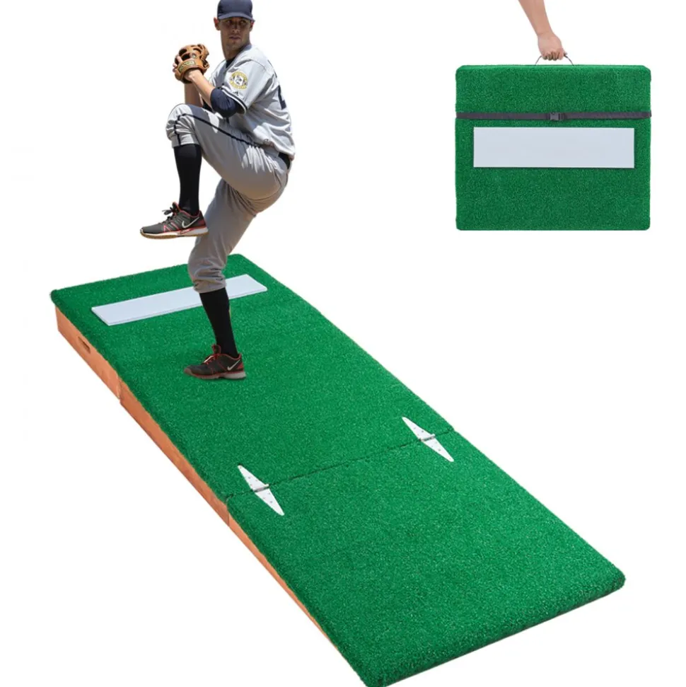 VEVOR Pitching Mound, Portable Baseball Pitcher's Mound, 85 in Indoor Outdoor Pitching Practice and Training Equipment, Softball Pitching Aids with Antifade Turf, Pitching Rubber, Adjustable Base