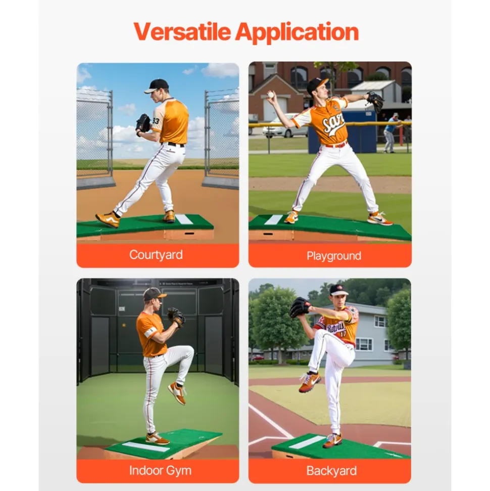 VEVOR Pitching Mound, Portable Baseball Pitcher's Mound, 85 in Indoor Outdoor Pitching Practice and Training Equipment, Softball Pitching Aids with Antifade Turf, Pitching Rubber, Adjustable Base