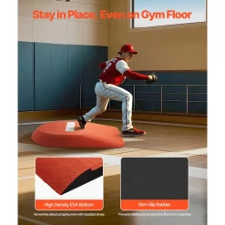VEVOR Pitching Mound, Portable Baseball Game Mound, 42 in Indoor Outdoor Pitching Practice and Training Equipment, One-Piece Softball Pitching Aids with Antifade Turf and Pitching Rubber