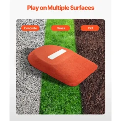 VEVOR Pitching Mound, Portable Baseball Game Mound, 42 in Indoor Outdoor Pitching Practice and Training Equipment, One-Piece Softball Pitching Aids with Antifade Turf and Pitching Rubber