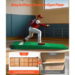 VEVOR Pitching Mound, Portable Baseball Pitcher's Mound, 90 in IIndoor Outdoor Pitching Practice and Training Equipment, Softball Pitching Aids with Antifade Turf, Pitching Rubber, Carry Handles