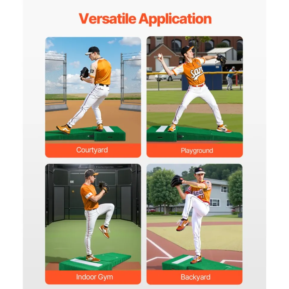 VEVOR Pitching Mound, Portable Baseball Pitcher's Mound, 77 in IIndoor Outdoor Pitching Practice and Training Equipment, Softball Pitching Aids with Antifade Turf, Pitching Rubber, Carry Handles