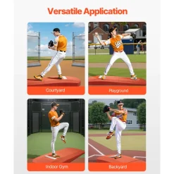 VEVOR Pitching Mound, Portable Baseball Game Mound, 127 in Indoor Outdoor Pitching Practice and Training Equipment, Softball Pitching Aids with Antifade Turf and Pitching Rubber