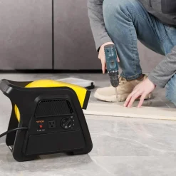 VEVOR Pivoting Utility Fan, 600 CFM High Velocity Floor Blower for Drying, Cooling, Ventilating, Exhausting, 300° Blowing Angle Air Mover, Portable Carpet Dryer Fan for Home, Work Shop