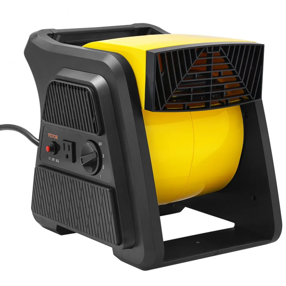 VEVOR Pivoting Utility Fan, 600 CFM High Velocity Floor Blower for Drying, Cooling, Ventilating, Exhausting, 300° Blowing Angle Air Mover, Portable Carpet Dryer Fan for Home, Work Shop
