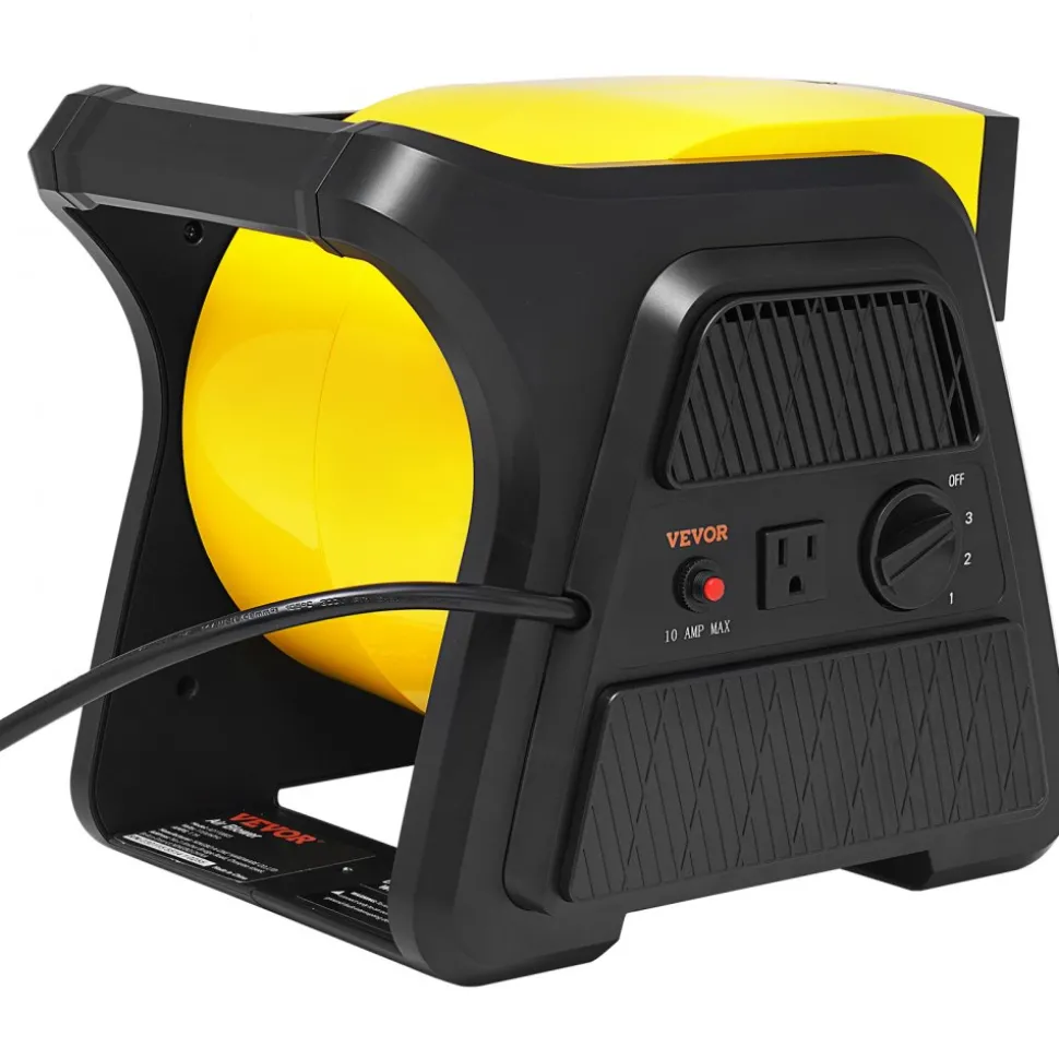 VEVOR Pivoting Utility Fan, 600 CFM High Velocity Floor Blower for Drying, Cooling, Ventilating, Exhausting, 300° Blowing Angle Air Mover, Portable Carpet Dryer Fan for Home, Work Shop