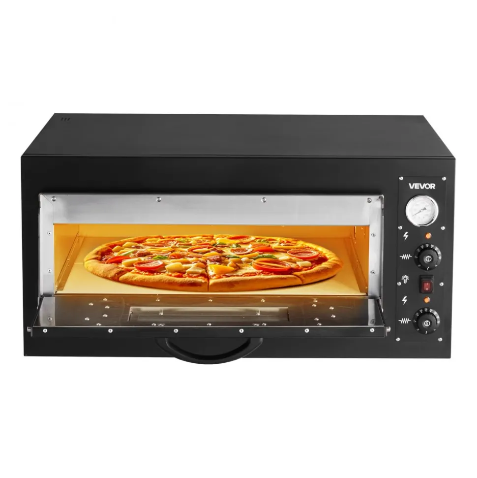 VEVOR Pizza Oven Electric, 24" Commercial Countertop Pizza Oven, 842°F Max Temp, 4200W Indoor Pizza Maker with Thermometer, Dual Temp Control Knob, Even Heat Pizza Cooker for Restaurant and Home Use