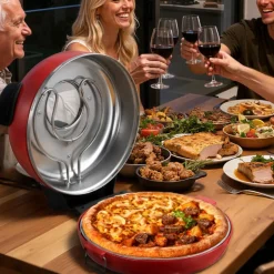 VEVOR Pizza Oven, 14 in Electric Pizza Maker, 1600W Electric Pizzas Cooker with Cordierite Stone, 5-Mode Temperature Control, Viewing Window for Precise Cooking, Heats up to 698 ˚F, for Home Kitchen