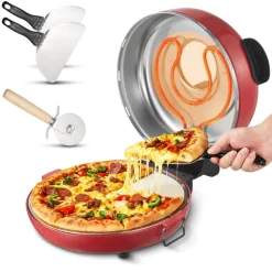 VEVOR Pizza Oven, 14 in Electric Pizza Maker, 1600W Electric Pizzas Cooker with Cordierite Stone, 5-Mode Temperature Control, Viewing Window for Precise Cooking, Heats up to 698 ˚F, for Home Kitchen