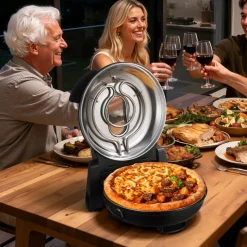 VEVOR Pizza Oven, 12 in Electric Pizza Maker, 1200W Electric Pizzas Cooker with Cordierite Stone, 5-Mode Temperature Control, Viewing Window for Precise Cooking, Heats up to 788 ˚F, for Home (Black)