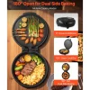 VEVOR Pizza Oven, 12 in Electric Pizza Maker, 1200W Electric Pizzas Cooker with Non-Stick Coating, 180° Open for Dual Side Baking, Heats up to 410 ˚F, Multi-Function Cooking, for Pizzas, Barbecue
