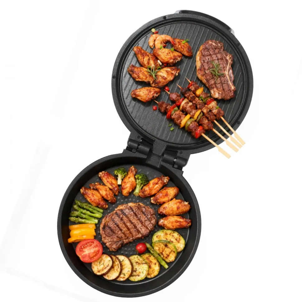 VEVOR Pizza Oven, 12 in Electric Pizza Maker, 1200W Electric Pizzas Cooker with Non-Stick Coating, 180° Open for Dual Side Baking, Heats up to 410 ˚F, Multi-Function Cooking, for Pizzas, Barbecue