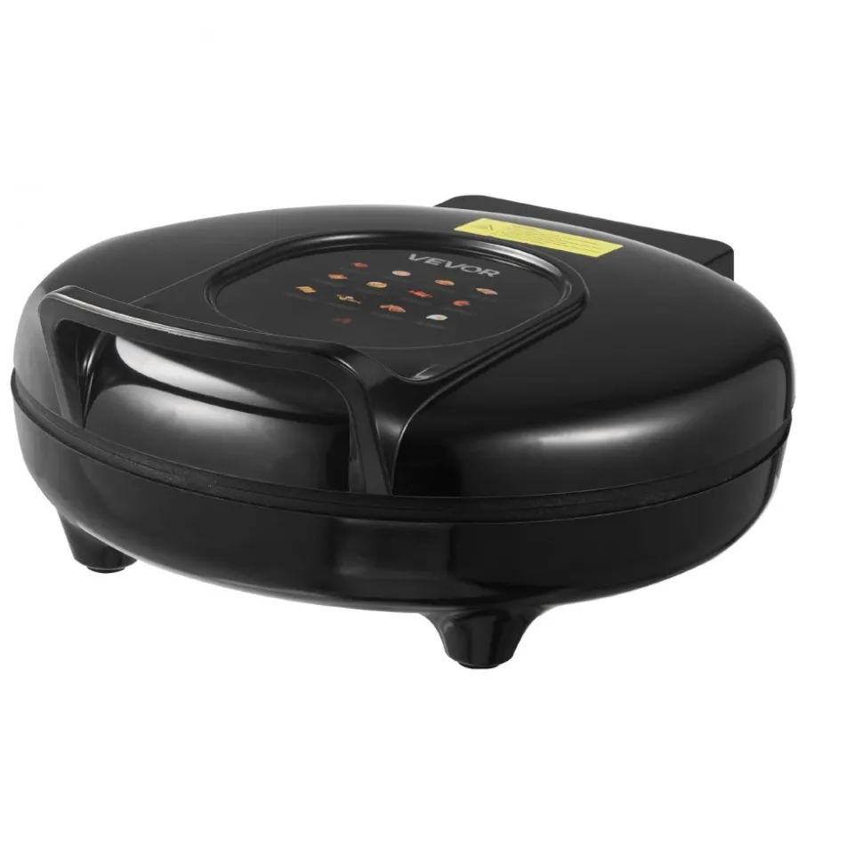 VEVOR Pizza Oven, 12 in Electric Pizza Maker, 1200W Electric Pizzas Cooker with Non-Stick Coating, 180° Open for Dual Side Baking, Heats up to 410 ˚F, Multi-Function Cooking, for Pizzas, Barbecue