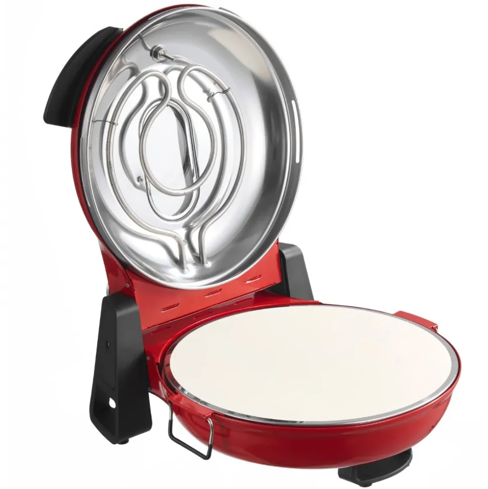 VEVOR Pizza Oven, 12 in Electric Pizza Maker, 1200W Electric Pizzas Cooker with Cordierite Stone, 5-Mode Temperature Control, Viewing Window for Precise Cooking, Heats up to 788 ˚F, for Home (Red)