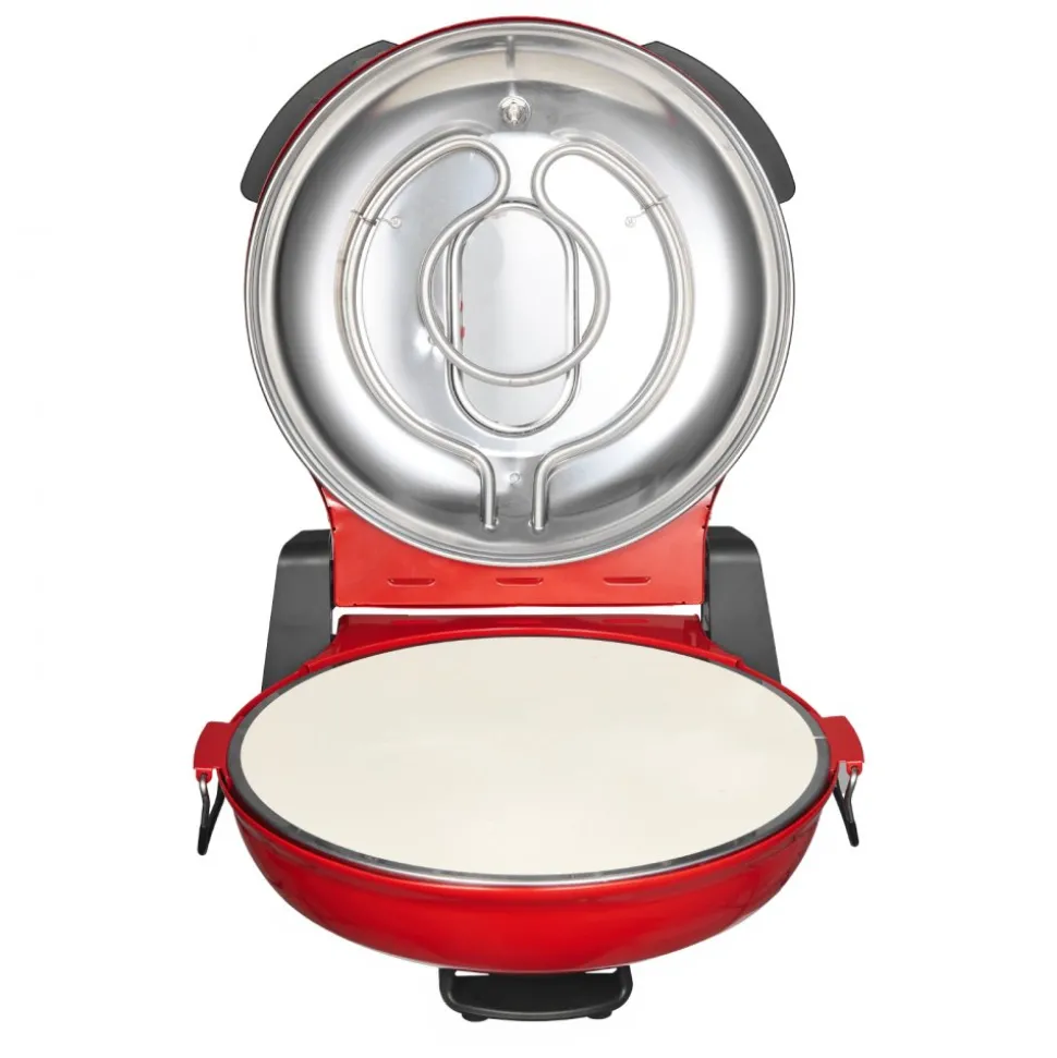 VEVOR Pizza Oven, 12 in Electric Pizza Maker, 1200W Electric Pizzas Cooker with Cordierite Stone, 5-Mode Temperature Control, Viewing Window for Precise Cooking, Heats up to 788 ˚F, for Home (Red)