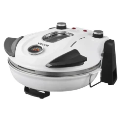 VEVOR Pizza Oven, 12 in Electric Pizza Maker, 1200W Electric Pizzas Cooker with Cordierite Stone, 5-Mode Temperature Control, Viewing Window for Precise Cooking, Heats up to 788 ˚F, for Home (White)