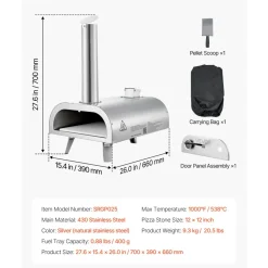 VEVOR Pizza Oven Outdoor, 12