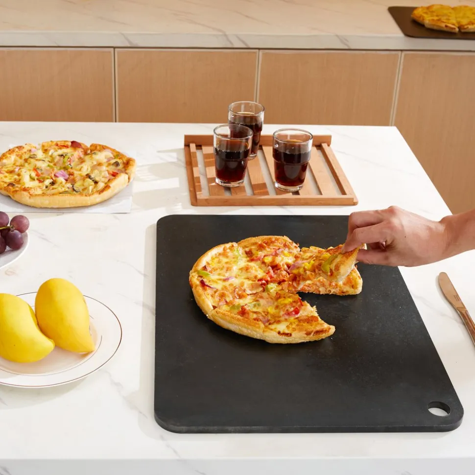 VEVOR Pizza Steel, 20" x 14" x 3/8" Pizza Steel Plate for Oven, Pre-Seasoned Carbon Steel Pizza Baking Stone with 20X Higher Conductivity, Heavy Duty Rustproof Pizza Pan for Outdoor Grill, Indoor Oven