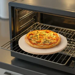 VEVOR Pizza Stone, 15 in Round Pizza Stone, 0.67 in Large Cordierite Baking-Stone with Metal Peel, Scrape, 1450℉ Heat-Resistant Cooking Stones, for Kitchen Oven, Baking Pizzas, BBQ Grilling