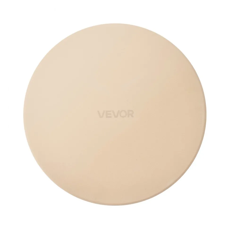 VEVOR Pizza Stone, 15 in Round Pizza Stone, 0.67 in Large Cordierite Baking-Stone with Metal Peel, Scrape, 1450℉ Heat-Resistant Cooking Stones, for Kitchen Oven, Baking Pizzas, BBQ Grilling