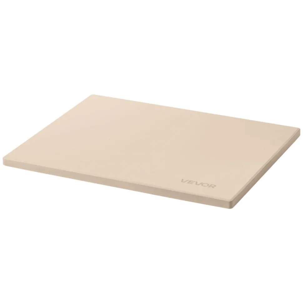 VEVOR Pizza Stone, 15 x 12 in Rectangular Cordierite Pizza Stone, Extra Large Baking-Stone with Scraper, 0.6 in Thick Heat-Resistant Cordierite, for Kitchen Oven, Baking Bread & Pizzas, BBQ Grilling