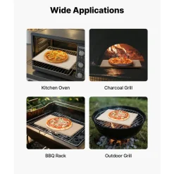 VEVOR Pizza Stone, 22 x 14 x 0.6 in Rectangular Cordierite Pizza Stone, 1450℉ Heat-Resistant Cook Stone, Extra Large Baking-Stone with Metal Peel, Scraper, for Kitchen Bake Oven, BBQ Grill