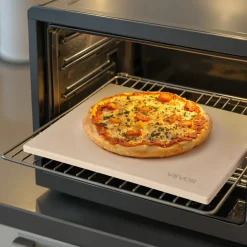 VEVOR Pizza Stone, 22 x 14 x 0.6 in Rectangular Cordierite Pizza Stone, 1450℉ Heat-Resistant Cook Stone, Extra Large Baking-Stone with Metal Peel, Scraper, for Kitchen Bake Oven, BBQ Grill