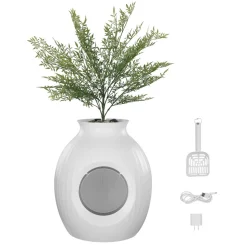 VEVOR Plant Cat Litter Box, Smart Odor Control System, Hidden Cat Litter Box with 9.48 in Large Entrance, Lighting Decoration & Sturdy ABS Material, Fit for Living Room/Corner/Outdoor Pool/Patio