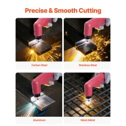 VEVOR Plasma Cutter, 65A Non-Touch Pilot Arc Plasma Cutting Machine Non-High Frequency - with 2T/4T Function & Adjustable PT Time, 110V/220V Dual Voltage Digital Display IGBT Inverter