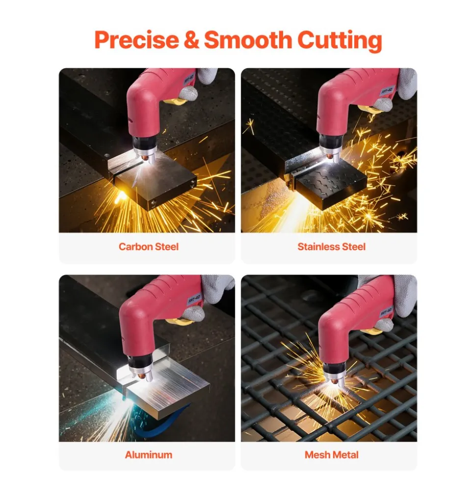 VEVOR Plasma Cutter, 65A Non-Touch Pilot Arc Plasma Cutting Machine Non-High Frequency - with 2T/4T Function & Adjustable PT Time, 110V/220V Dual Voltage Digital Display IGBT Inverter