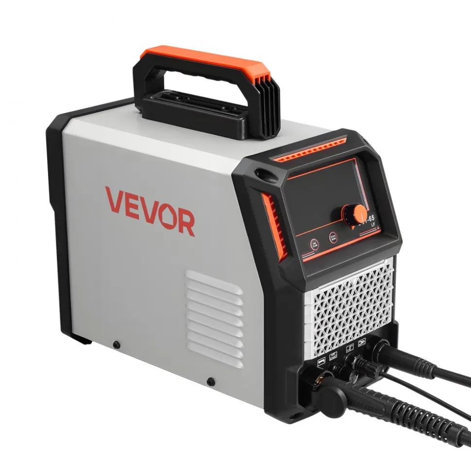 VEVOR Plasma Cutter, 65A Non-Touch Pilot Arc Plasma Cutting Machine Non-High Frequency - with 2T/4T Function & Adjustable PT Time, 110V/220V Dual Voltage Digital Display IGBT Inverter
