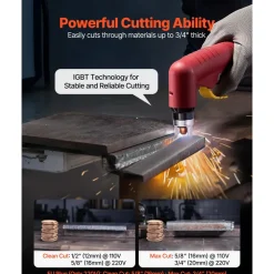 VEVOR Plasma Cutter, 65A Non-Touch Pilot Arc Plasma Cutting Machine Non-High Frequency - with 2T/4T Function & Adjustable PT Time, 110V/220V Dual Voltage Digital Display IGBT Inverter