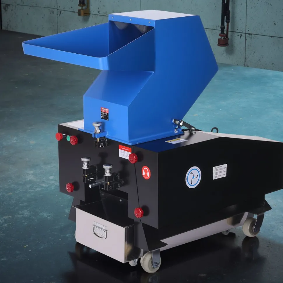 VEVOR Plastic Shredder Crusher, 5.5HP/4.0KW Plastic Grinder Granulator, 150-200kg/h Capacity Pulverizer Recycling Machine with Wheels, SDK-11 Blade & 8mm Mesh for PVC PTFE (220V 60Hz 3-Phase)