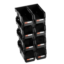 VEVOR Plastic Stackable Storage Bins, 14.8 x 8.5 x 7.1 inch (6 Pack), Plastic Containers for Organizing & Storage Bins for Closet, Garage, Small Parts, Office Supplies, Other Accessories, Transparent