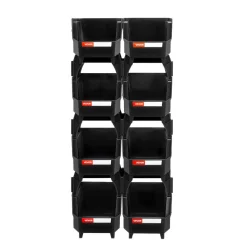 VEVOR Plastic Stackable Storage Bins, 14.8 x 8.5 x 7.1 inch (6 Pack), Plastic Containers for Organizing & Storage Bins for Closet, Garage, Small Parts, Office Supplies, Other Accessories, Transparent